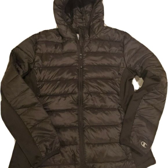 Champion Jackets & Blazers - Champion Authentic Hoodie Puffy Black Jacket